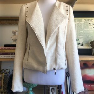 F21 BOUCLÉ MOTO JACKET SZ M LIGHT JACKET